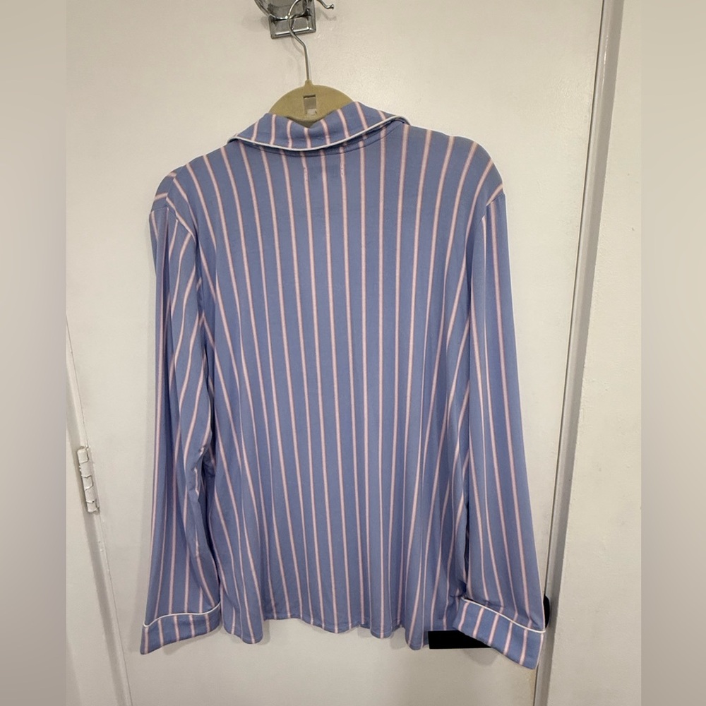 Nordstrom Moonlight Eco Knit Pajamas in Blue Ivory Jane Pinstripe (L) - Picture 5 of 8